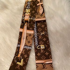 Louis Vuitton Monogram Bandeau Skinny Scarf Silk